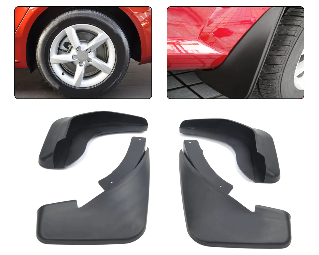 DWCX 4Pcs Mud Flaps Splash Guards Mudguard Cover For Audi A4L A4 B8