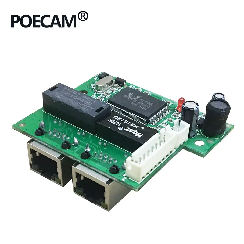 OEM/ODM 3 порта s Ethernet сеть 2 шт. 10/100 Мбит/с RJ45 порт 1 * 8pin головной PCBA плата двухслойная
