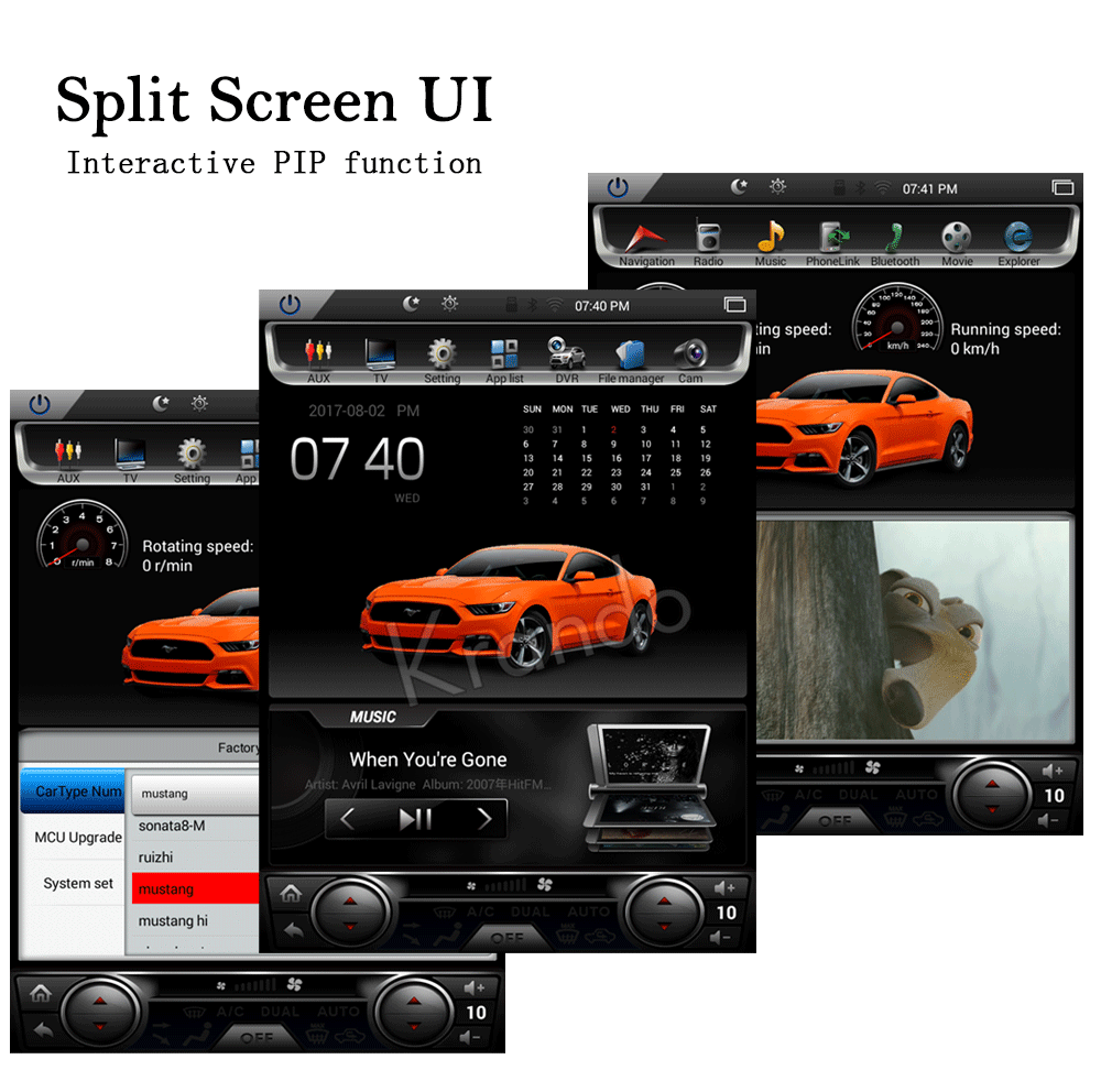 Krando Android 8,1 10," Tesla вертикальный экран автомобиля радио gps навигация для Ford Mustang- мультимедийный плеер системы wifi