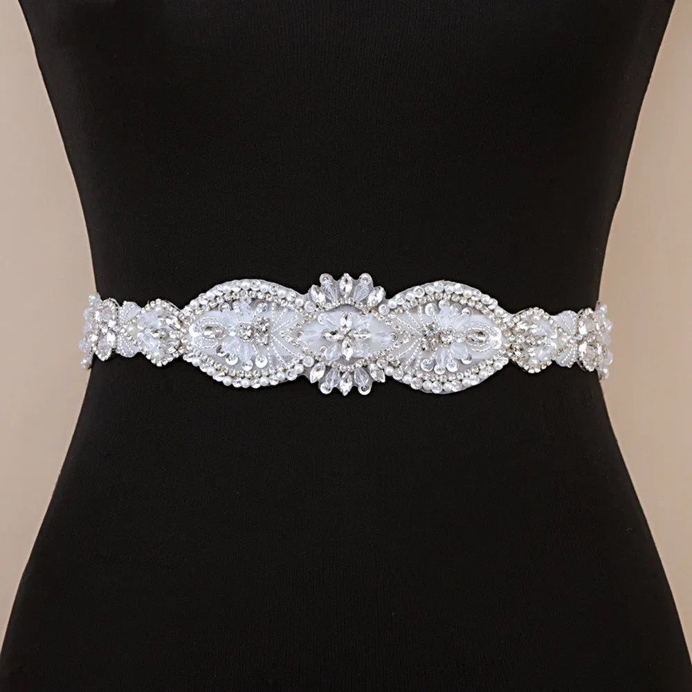 

High Quality Elegent Women's Rhinestones Handmade Belt Wedding Dress Belts Accessories Crystal Marriage Bridal Sashes