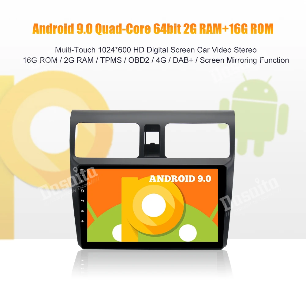 Perfect Android 9.0 TDA7850 Car Stereo for Suzuki Swift 2005 2006 2007 2008 2009 2010 Autoradio Bluetooth GPS Navigator 10.2" IPS 1