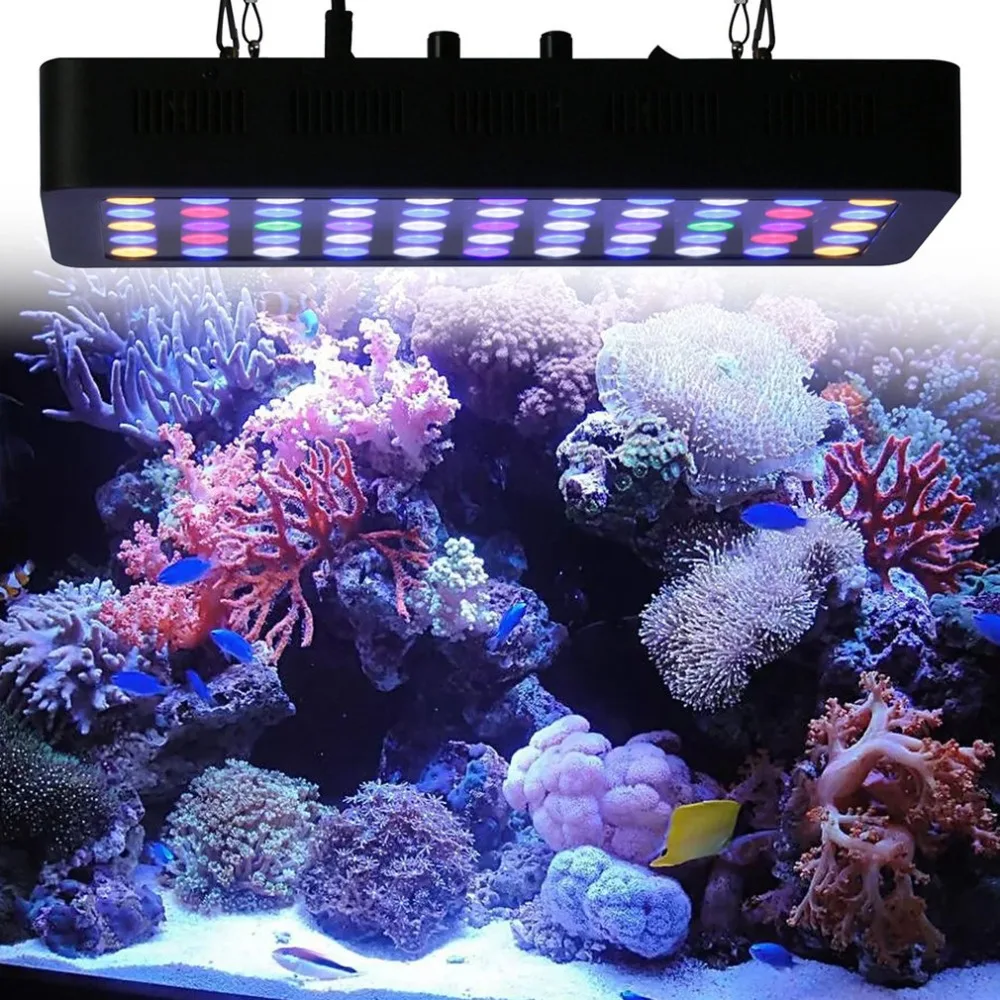 

55*3W 165W Dimmable Full Spectrum LED Aquarium Light for Reef Coral & Fish Two Dimmers 2 Active Cooling Fan System