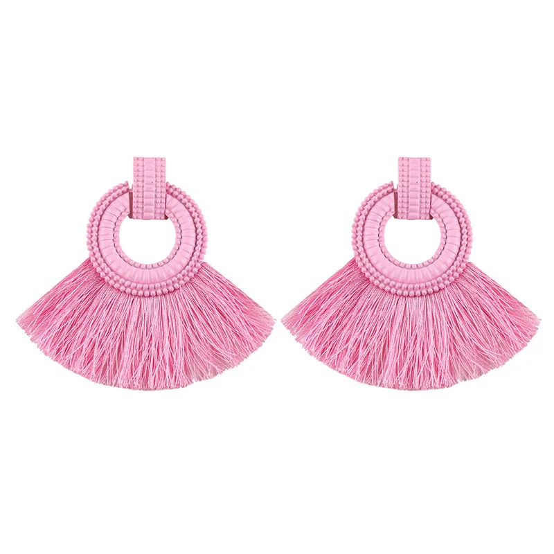 KMVEXO Модные женские серьги с кисточками 2018 Brincos Boho Эффектные бахромой круглые