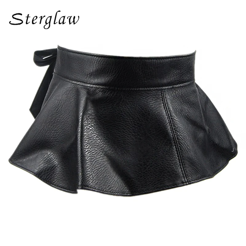 

Top female Retro bow tie Belts for women decorative corset belt 2019 new Leather skirt style ladies wide belt womens girdle A006