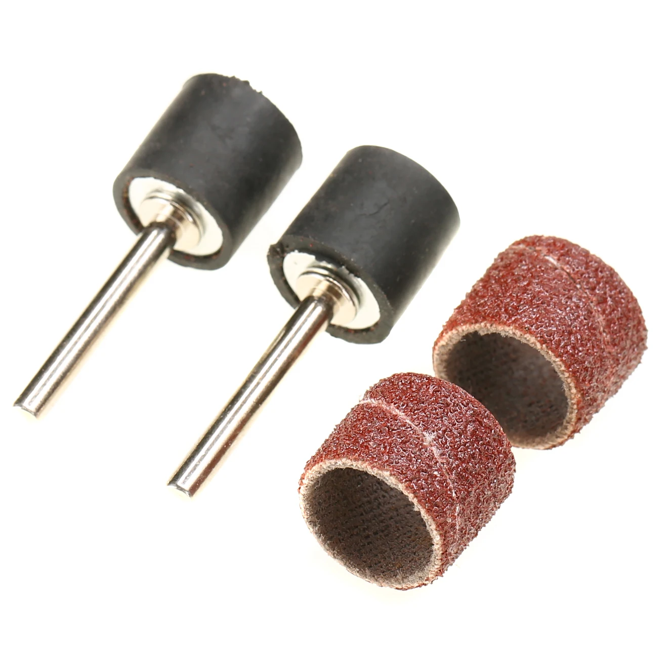 DWZ 100pcs 3/8 inch 80 Sander Grit Sanding Drum Sleeves + 2pc Mandrels