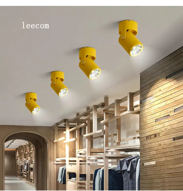 Lâmpada do Teto Luz de Ponto Led para Baixo Super Brilhante Graus Rotação Ac85-265v Downlights Superfície Montada 5w 7 180 4 Luzes e Iluminação