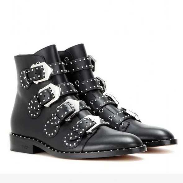 flat boots with studs