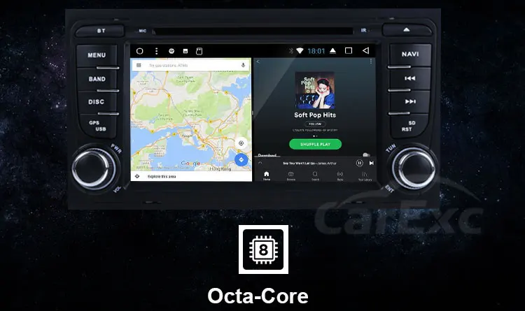 Clearance CarExc Android 9.0 For Audi A4 S4 RS4 SEAT EXEO Car DVD Player With GPS Navigation System WiFi Bluetooth USB SD Radio Multimedia 14