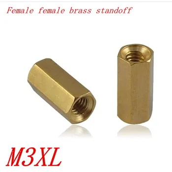 

20pcs M3*4/5/6/7/8/9/10/11/12/13/14/15/16/17/18/19/20 3mm female x female brass standoff spacer length 4mm to 40mm