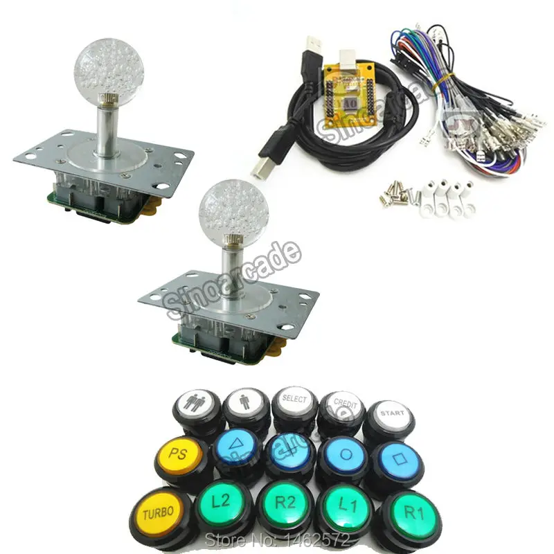 

1 kit of 5V LIGHTING 2 players PC PS 3 2 IN 1 Arcade to USB controller 2 player MAME Multicade Keyboard Encoder, USB to Jamma