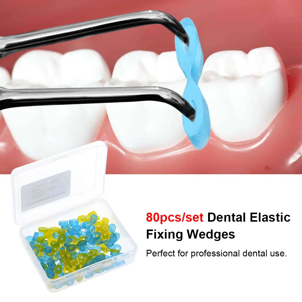 

80pcs/set Dental Elastic Fixing Wedges Matrix Matrices Rubber Dam Autoclavable Dental Filling Tools teeth alignment trainer