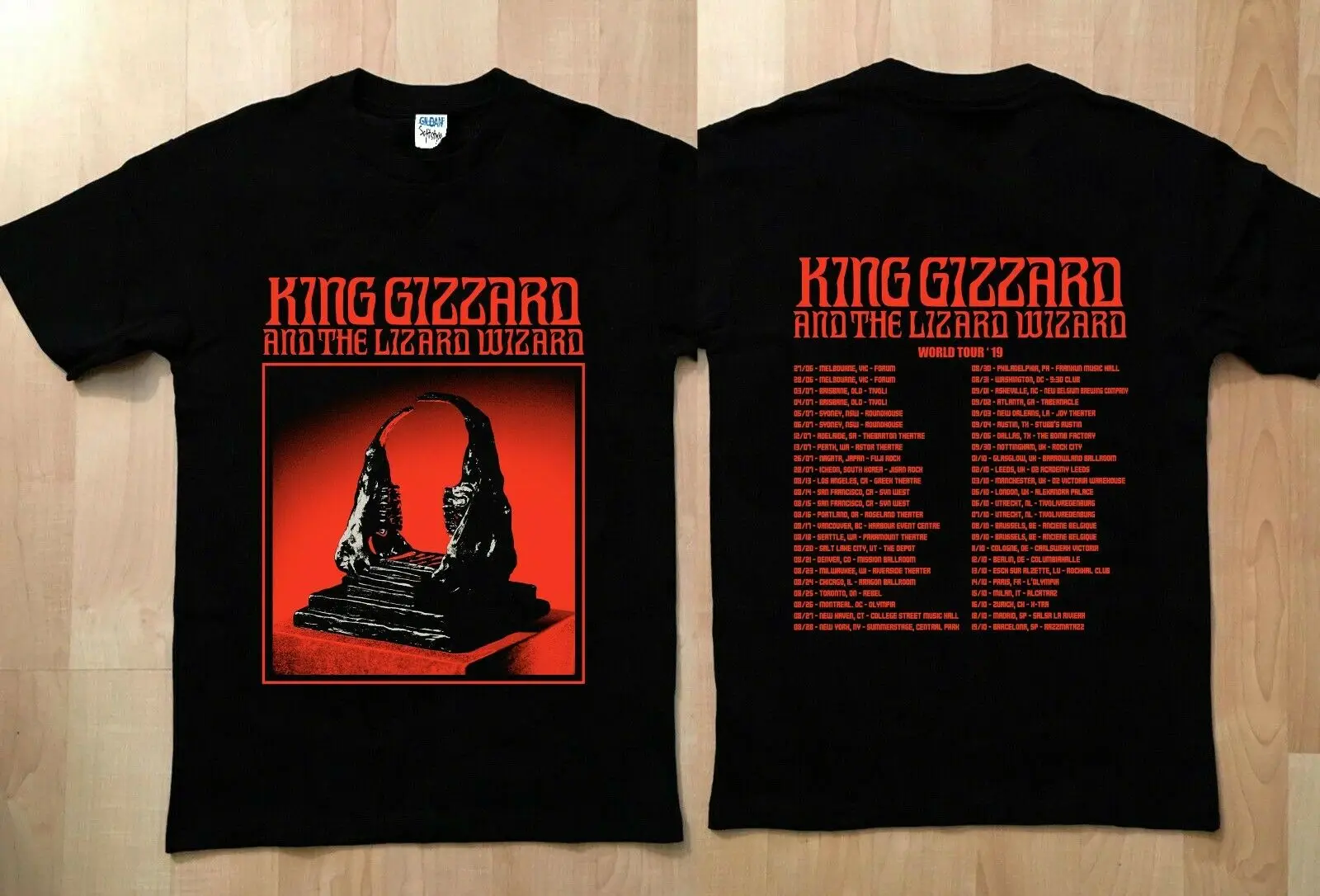 

KING GIZZARD AND THE LIZARD WIZARD World Tour 2019 T Shirt NEW NEW