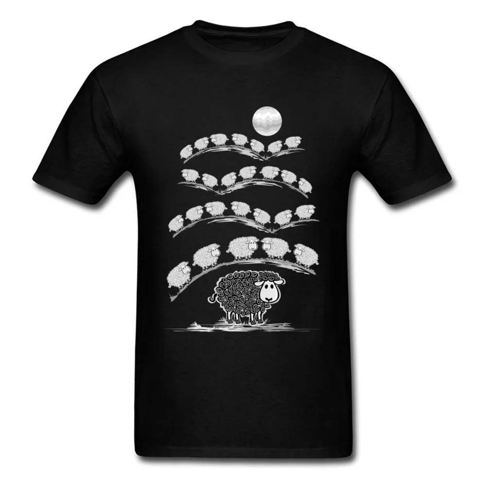 i am black sheep Pure Cotton Funny Tees High Quality Short Sleeve Men's Top T-shirts Print Summer Tee-Shirt O Neck i am black sheep black