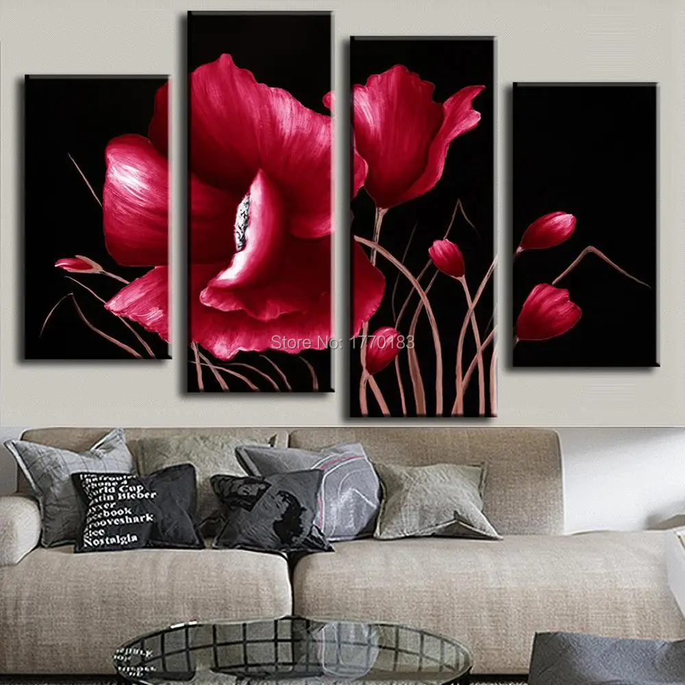 Online kopen wholesale zwart en rood canvas schilderijen uit china ...