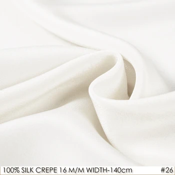 

SILK CREPE DE CHINE 140cm width 16momme 100%Natural Silk Dress Fabric crepe de chine silk Wedding Fabric White Natural NO 26