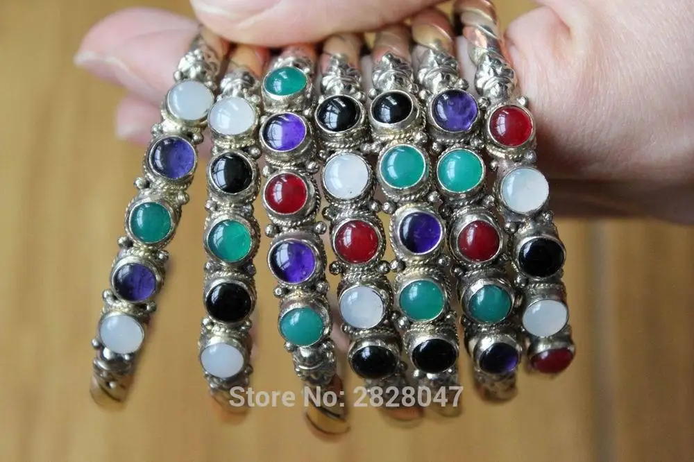 Тибетские Ювелирные изделия BR003 Непальские 3 цвета медь тонкий Открытый