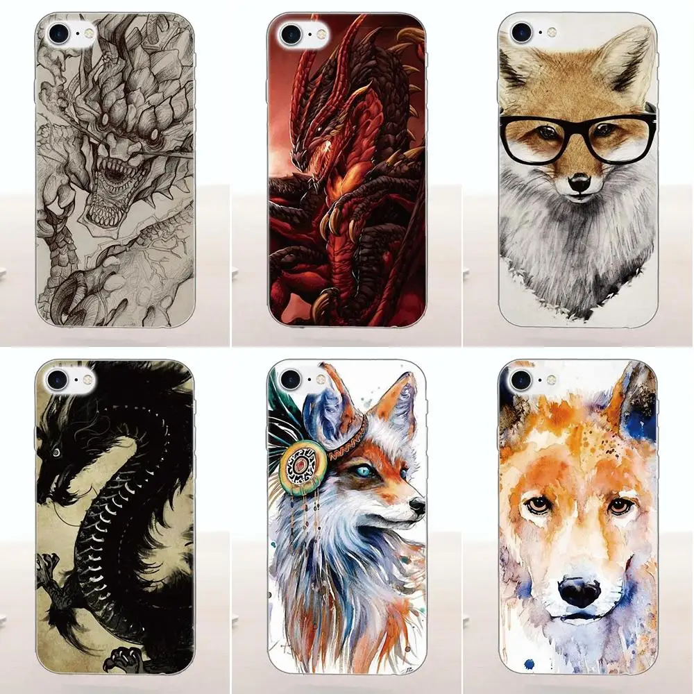 

Bixedx Animal Dragon Fox For Xiaomi Redmi Mi Note 7 8 9 SE Pro Lite Go Play Soft Coque