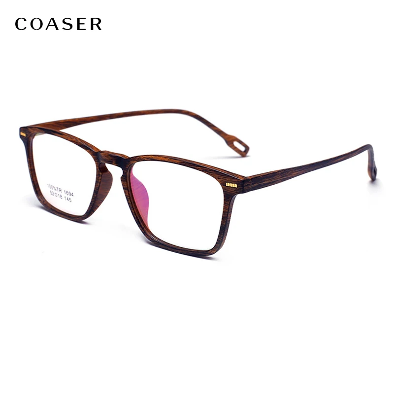 

New Imitation Wood Grain Super Lighter Vintage Square Glasses Frame Women Men Optical Eyewear Prescription Computer eyeglasses