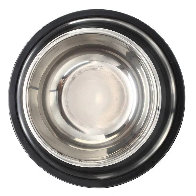Stainless steel food bowl w / rubber ring for Pets- 1