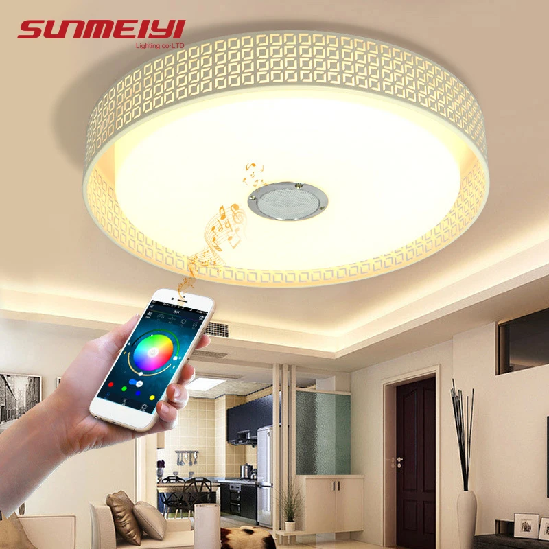 Современные светодиодные потолочные светильники RGB для кухни с Bluetooth динамиком и