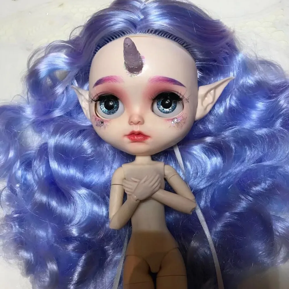 Blythe doll purple curly custom DIY | Игрушки и хобби