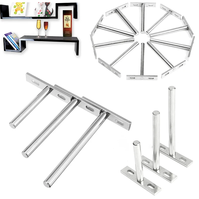 

10PCS 3"4"5" Metal Shelf Bracket Hidden Floating Wall Shelf Support Bracket for Heavy Duty Bracket Support