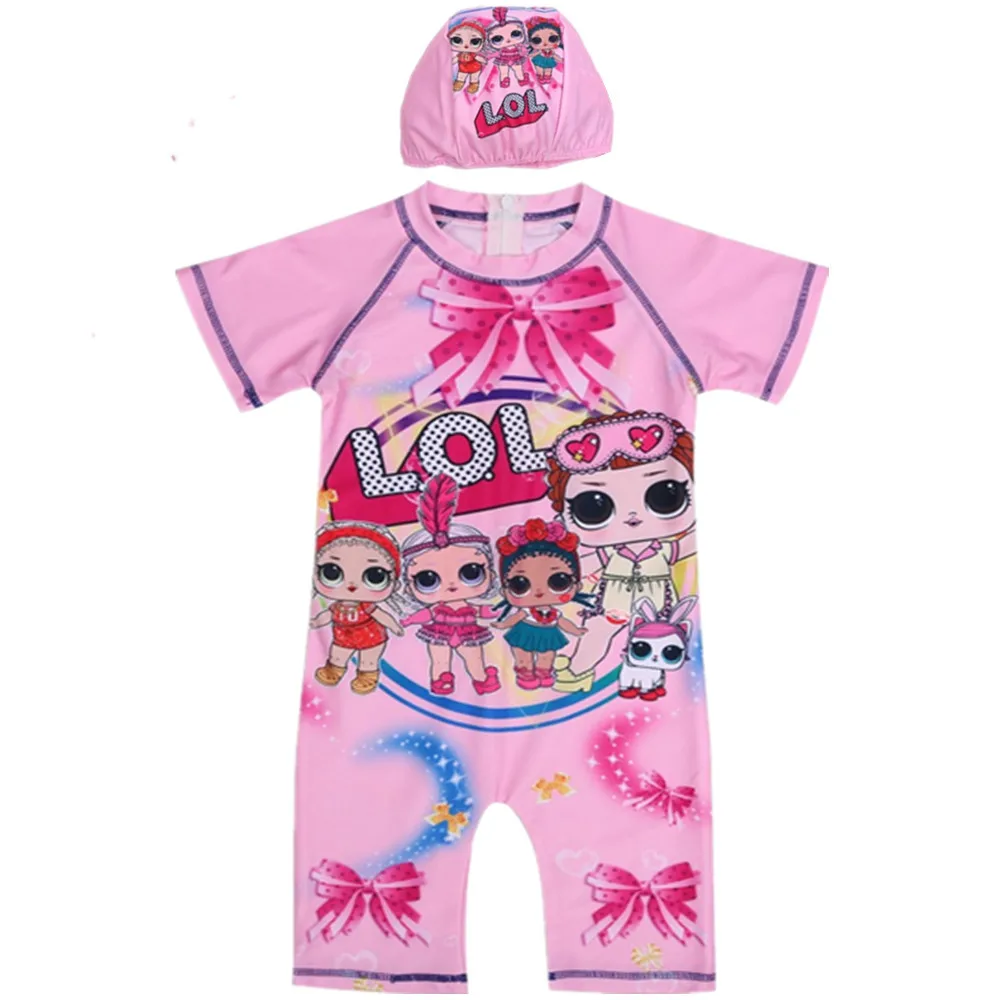 

Lol Dolls Girl Swimwear Cute Kids Baby Swimsuit with Cartoon Pattern Toddler Girl Bathing Suit One Piece Swim Wear for Children