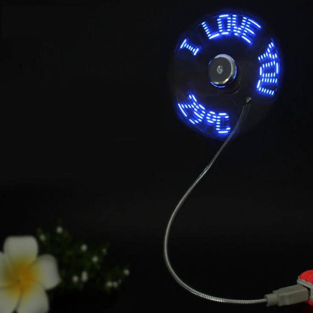 

Mini USB Fan Gadgets Flexible Gooseneck LED Light USB Cooling Flashing Temperature Display Fan for PC Laptop Notebook Desktop