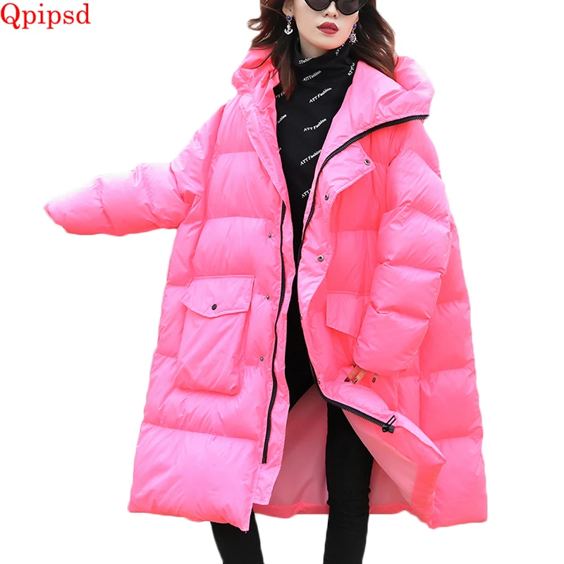 

Large size winter down jacket women's 2019 new loose long cotton-padded coats female hooded warm down jacket coat ladies parkas