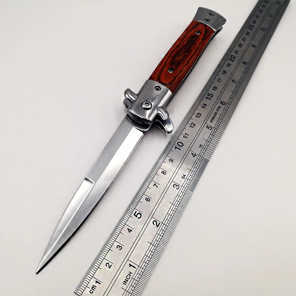 Итальянский Крестный отец Складной нож 440C Лезвие акриловая деревянная ручка карманные ножи кемпинг выживания тактический быстро открыть EDC инструменты - Цвет: Type C Wood