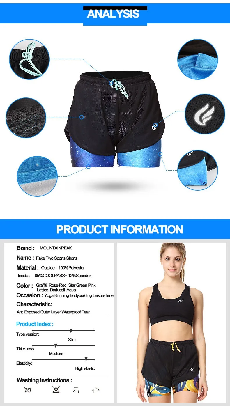 Женские шорты для бега, поддельные два трико для фитнеса, женские короткие штаны для спортзала, быстросохнущие дышащие спортивные штаны, размер s-xl MP042