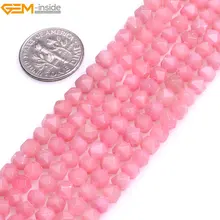 Драгоценный камень-внутри натуральный ААА граненый розовый опал cambay бусины для изготовления ювелирных изделий нить 1" DIY Ювелирные изделия Рождественский подарок