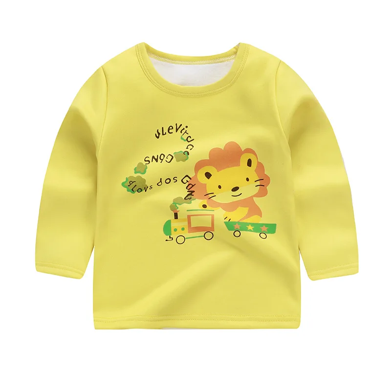 Новая зимняя детская теплая куртка с флисом и плотная футболка хлопковый свитер для маленьких мальчиков и девочек