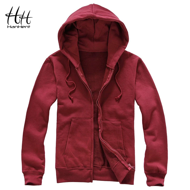 HanHent Hommes Polaire Hoodies 2017 Automne Hiver Mode Zipper Chaud Hommes Vêtements Vestes Fitness De Base Sweat Hommes L-XXXL
