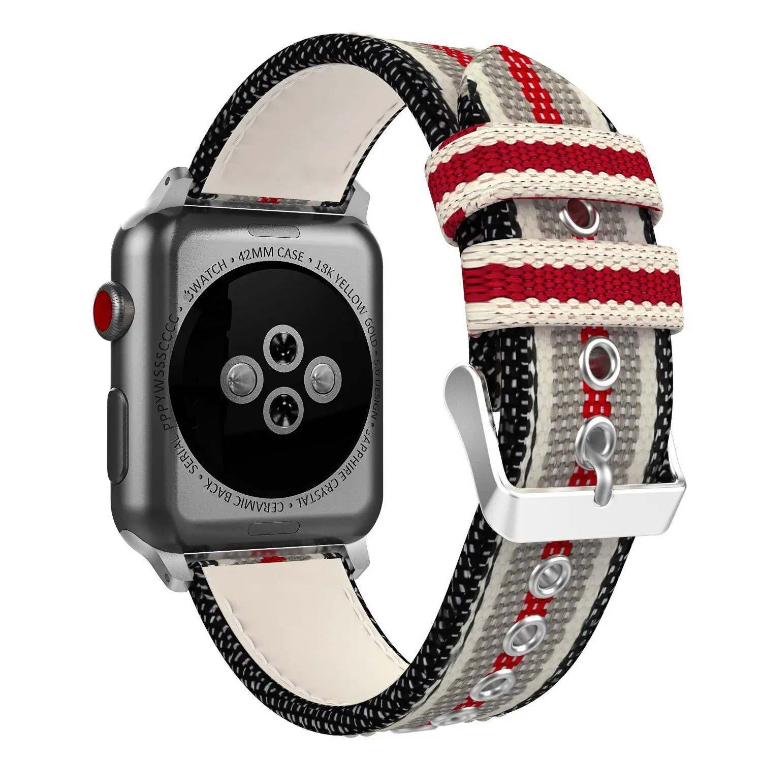 Нейлоновый кожаный ремешок для Apple Watch 38 мм 42 мм кожаный ремешок для iWatch 40 мм 44 мм нейлоновый ремешок серии 2 3 4