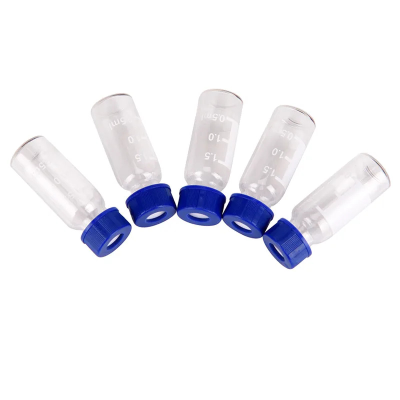 5 шт синяя винтовая крышка винт на крышке Выпускной образец флаконов пластиковая крышка градуированная круглая стеклянная бутылка реагента