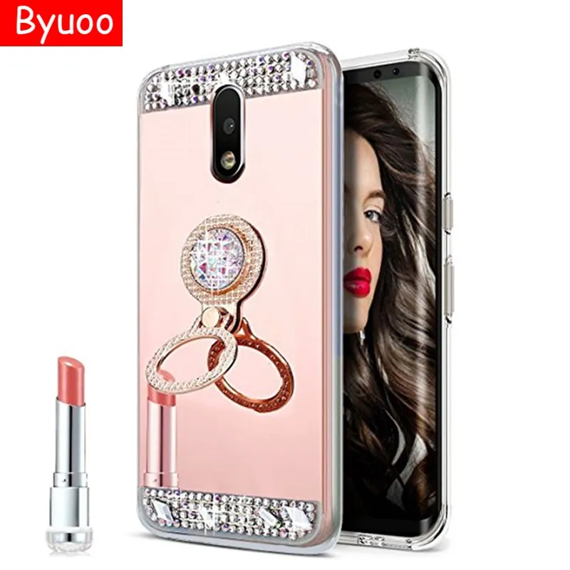 

Luxury back cover moto G5 Frame Mirror Phone bling ring holder Case For Motorola Moto G5 Plus G6 Play G5 G6 Plus