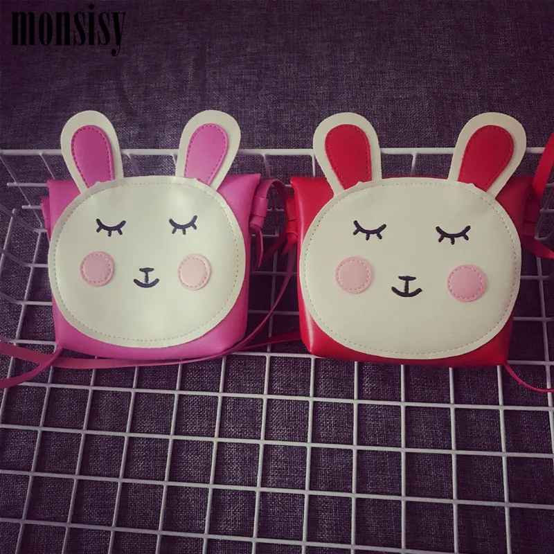 

Monsisy 5PCS 2018 Children Bag Girl Coin Purse and Handbag Cartoon PU Leather Rabbit Kid Shoulder Bag Gift Baby Small Bag bolsos