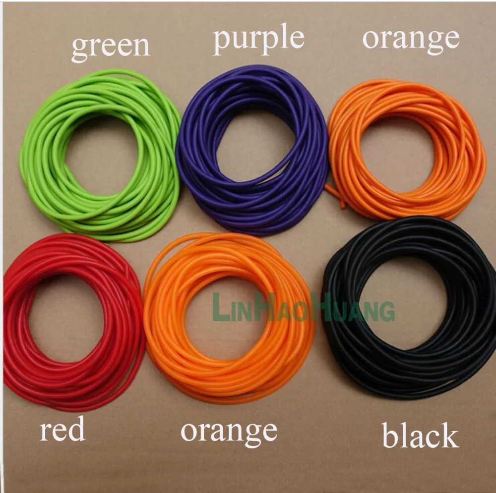 

10M /Lot size 3060 orange/black/red/green Natural rubber band latex tube pull rope the latex tubes tourniquet rope elastic rope