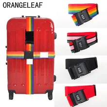 Luggage Strap Cross Belt Packing 200CM Adjustable Travel Suitcase Nylon 3 Digits Password Lock Buckle Strap Baggage Belts Tag