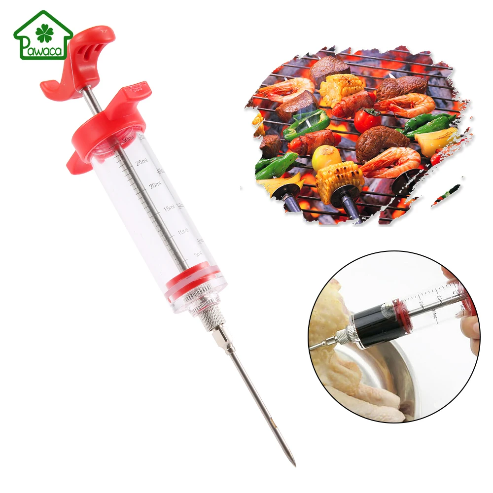 30ML Marinade Injector Flavor Syringe Cook BBQ Meat Poultry Turkey