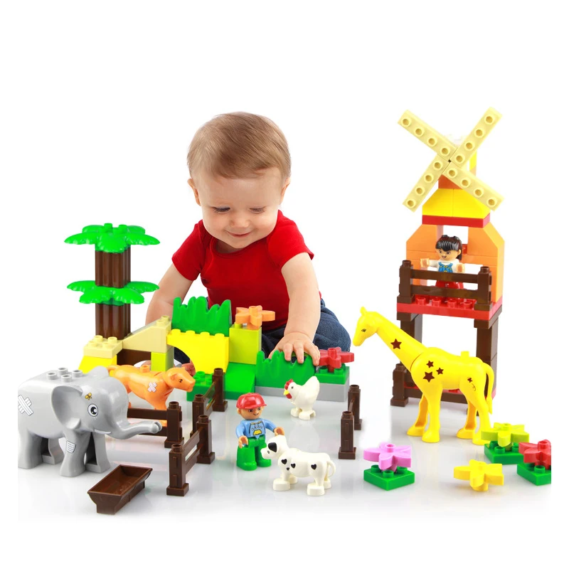 

Kids Toy Legoed Blocks Giraffes Animal Garden House Chicken Model Building Blocks Plastic Dog Model Toys For Children Gift Mb089