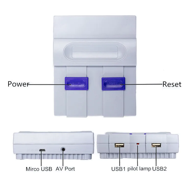 Мини Портативная ТВ игровая приставка игровая консоль двойной 2,4G беспроводной игровой контроллер Ретро игровой плеер встроенный 500 классические игры для SNES