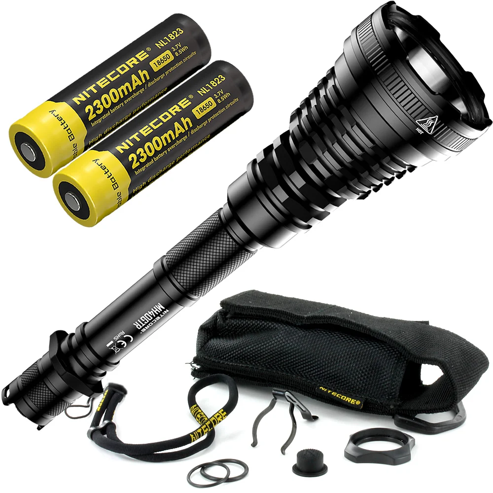 NITECORE MH40GTR с 2x18650 батареями 1200 люмен Ультра дальность 1004 м охотничий поисковый фонарь Тактический перезаряжаемый фонарь - Испускаемый цвет: 2x 2300mAh Batteries