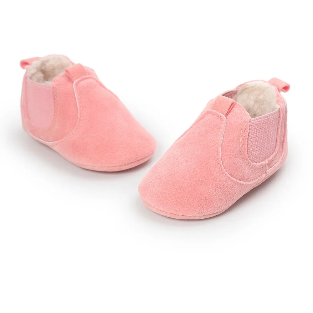 Горячая Распродажа 2017 детские зимние теплые ботинки, для тех, кто только начинает ходить, с мехом, на резиновой подошве из искусственной
