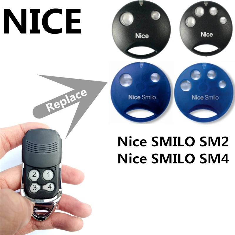 

Replace Replacement Nice Smilo 2 4 Universal Remote Control Replacement Rolling Code Transmitter Gate Opener Key Chain