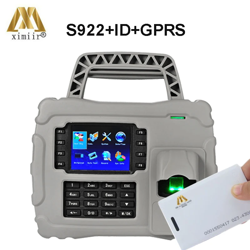 

S922 IP65 GPRS TCP/IP fingerprint time attendance optical sensor ID card time recording with built-in 7600 mAh backup battery