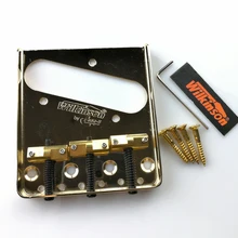 Wilkinson WTB Gold Vintage Style Fixed Tele Electric Guitar Bridge With Brass Saddles Golden TL Bridge genuine original gotoh gtc201 electric guitar fixed bridge with brass saddle gold made in japan