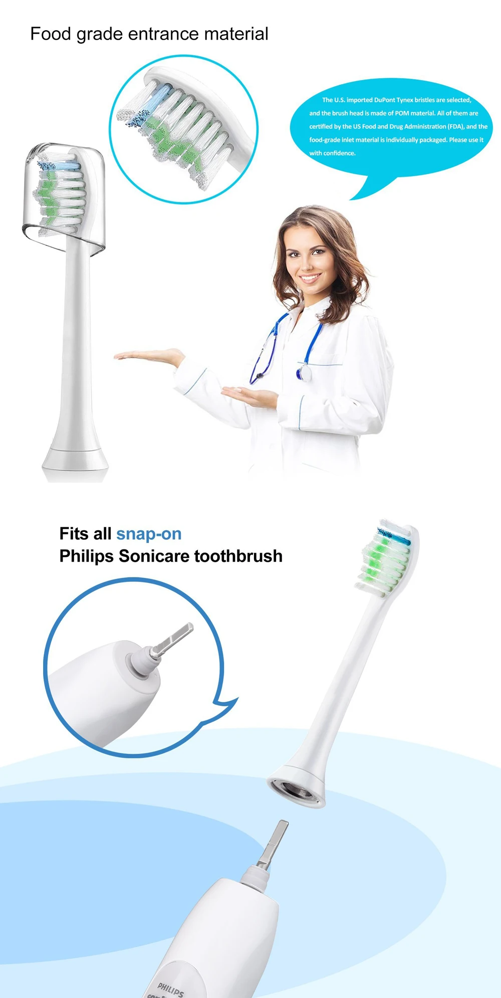 4 шт. Замена Зубная щётка головок для зубной щетки Philips Sonicare ProResults HX6013/66 HX6530 HX9340 HX6930 HX6950 HX6710 HX9140 HX3216