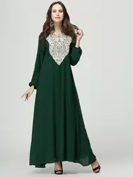 2016 Малайзия Аравия Ближний Восток мусульманский Абаи аппликации новая Jilbabs кафтан большой Размеры одежды одежда с длинным рукавом модное